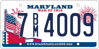 MD license plate 7BM4009