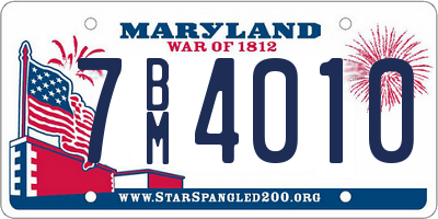 MD license plate 7BM4010