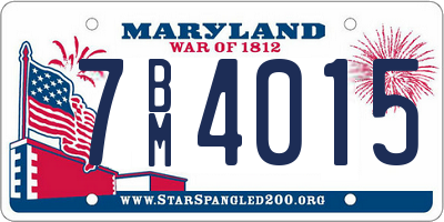 MD license plate 7BM4015