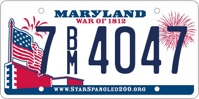 MD license plate 7BM4047