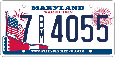 MD license plate 7BM4055