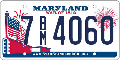 MD license plate 7BM4060