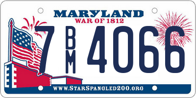 MD license plate 7BM4066