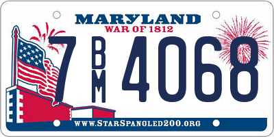 MD license plate 7BM4068