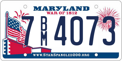 MD license plate 7BM4073