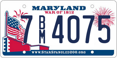 MD license plate 7BM4075