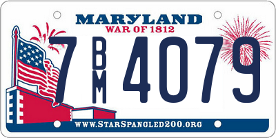 MD license plate 7BM4079