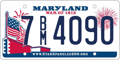 MD license plate 7BM4090