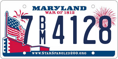MD license plate 7BM4128