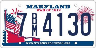 MD license plate 7BM4130