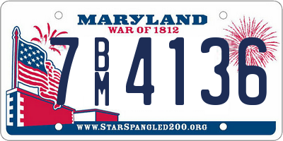 MD license plate 7BM4136