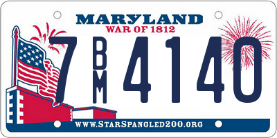 MD license plate 7BM4140
