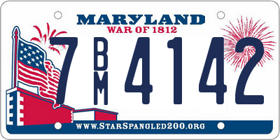 MD license plate 7BM4142