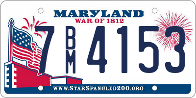 MD license plate 7BM4153