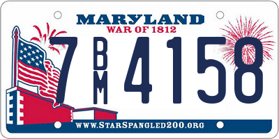 MD license plate 7BM4158