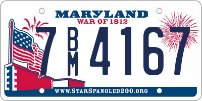 MD license plate 7BM4167