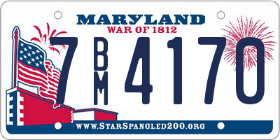 MD license plate 7BM4170