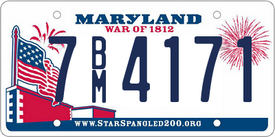 MD license plate 7BM4171