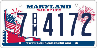 MD license plate 7BM4172