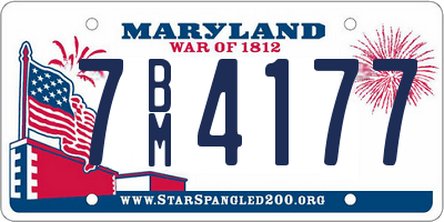 MD license plate 7BM4177
