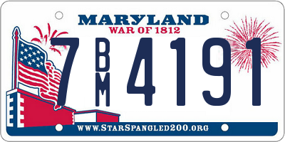 MD license plate 7BM4191