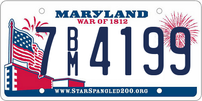 MD license plate 7BM4199