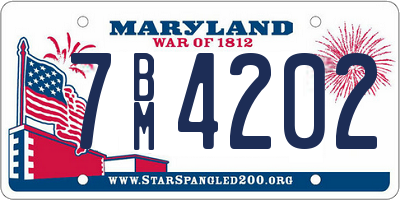 MD license plate 7BM4202