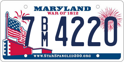 MD license plate 7BM4220