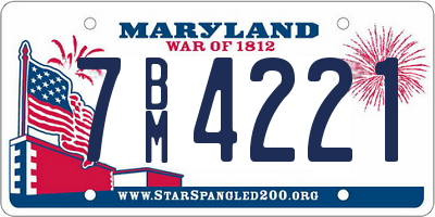 MD license plate 7BM4221