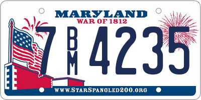 MD license plate 7BM4235