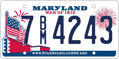 MD license plate 7BM4243
