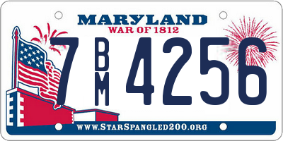 MD license plate 7BM4256