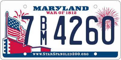 MD license plate 7BM4260