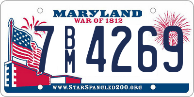 MD license plate 7BM4269