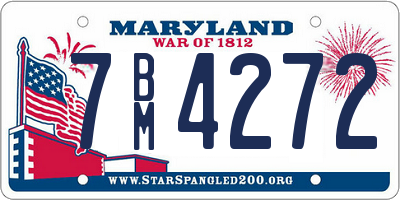 MD license plate 7BM4272