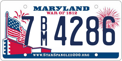 MD license plate 7BM4286