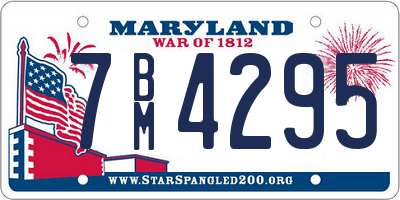 MD license plate 7BM4295