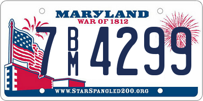 MD license plate 7BM4299