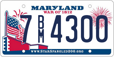 MD license plate 7BM4300