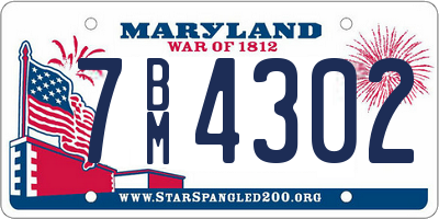 MD license plate 7BM4302