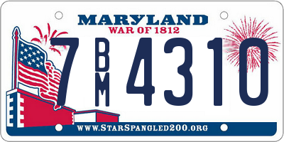 MD license plate 7BM4310