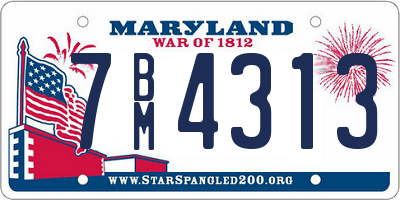 MD license plate 7BM4313