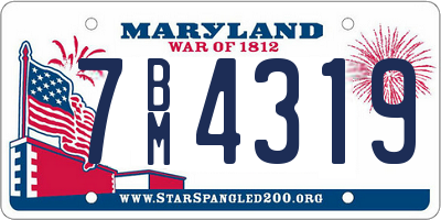 MD license plate 7BM4319