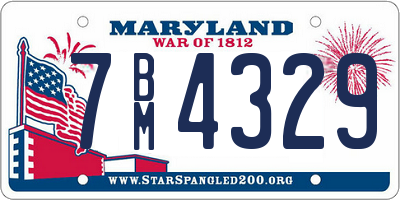 MD license plate 7BM4329