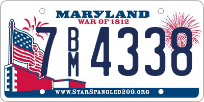 MD license plate 7BM4338