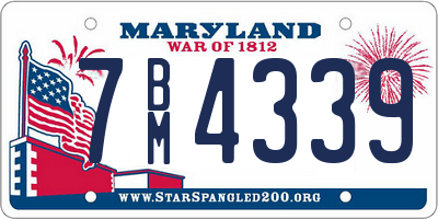 MD license plate 7BM4339