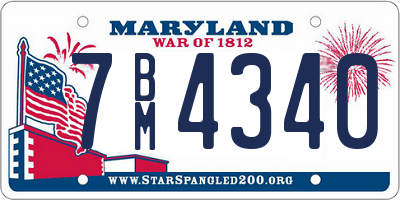 MD license plate 7BM4340