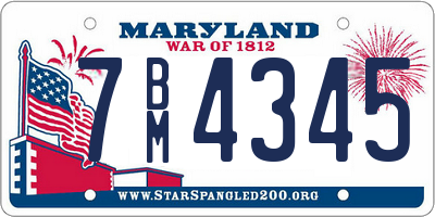 MD license plate 7BM4345