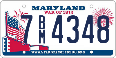 MD license plate 7BM4348