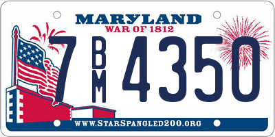 MD license plate 7BM4350